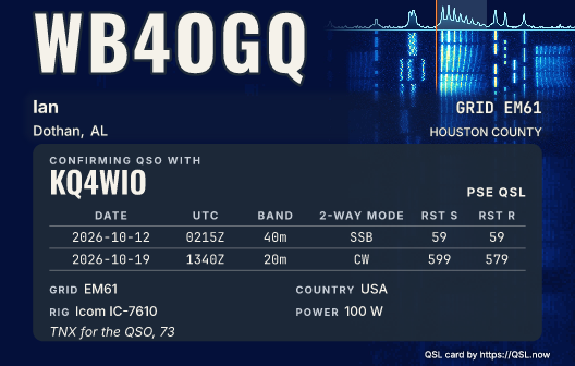 SDR waterfall at night as a card with the data panel