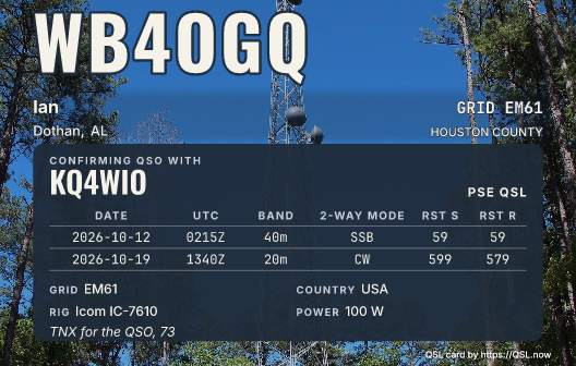 Lattice tower among pine trees as a card with the data panel
