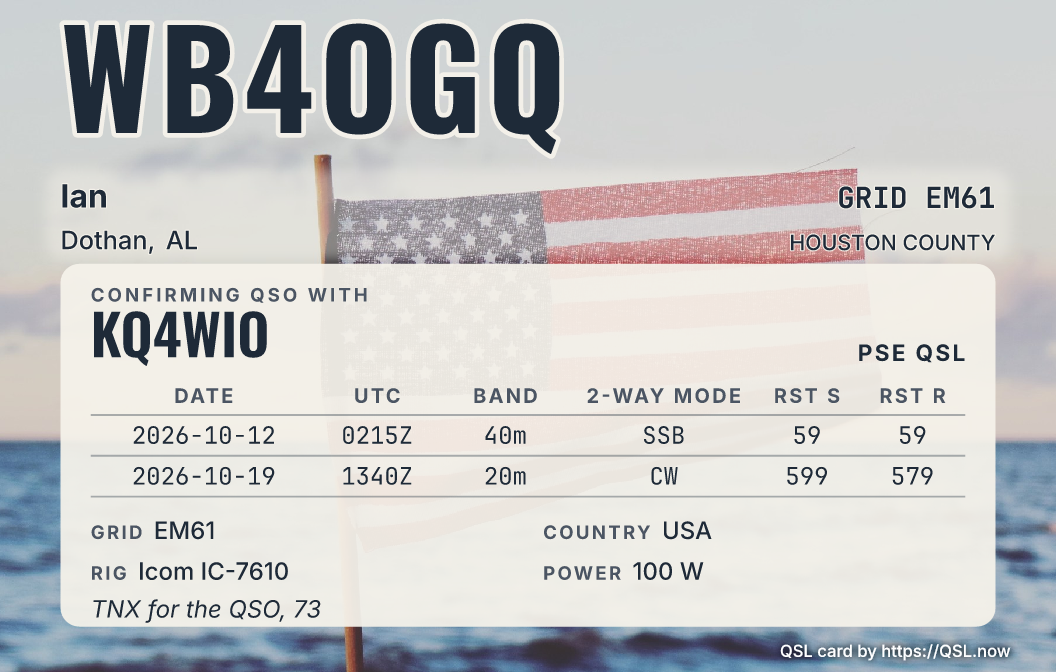 American flag over the ocean as a card, with a sample station on the light panel