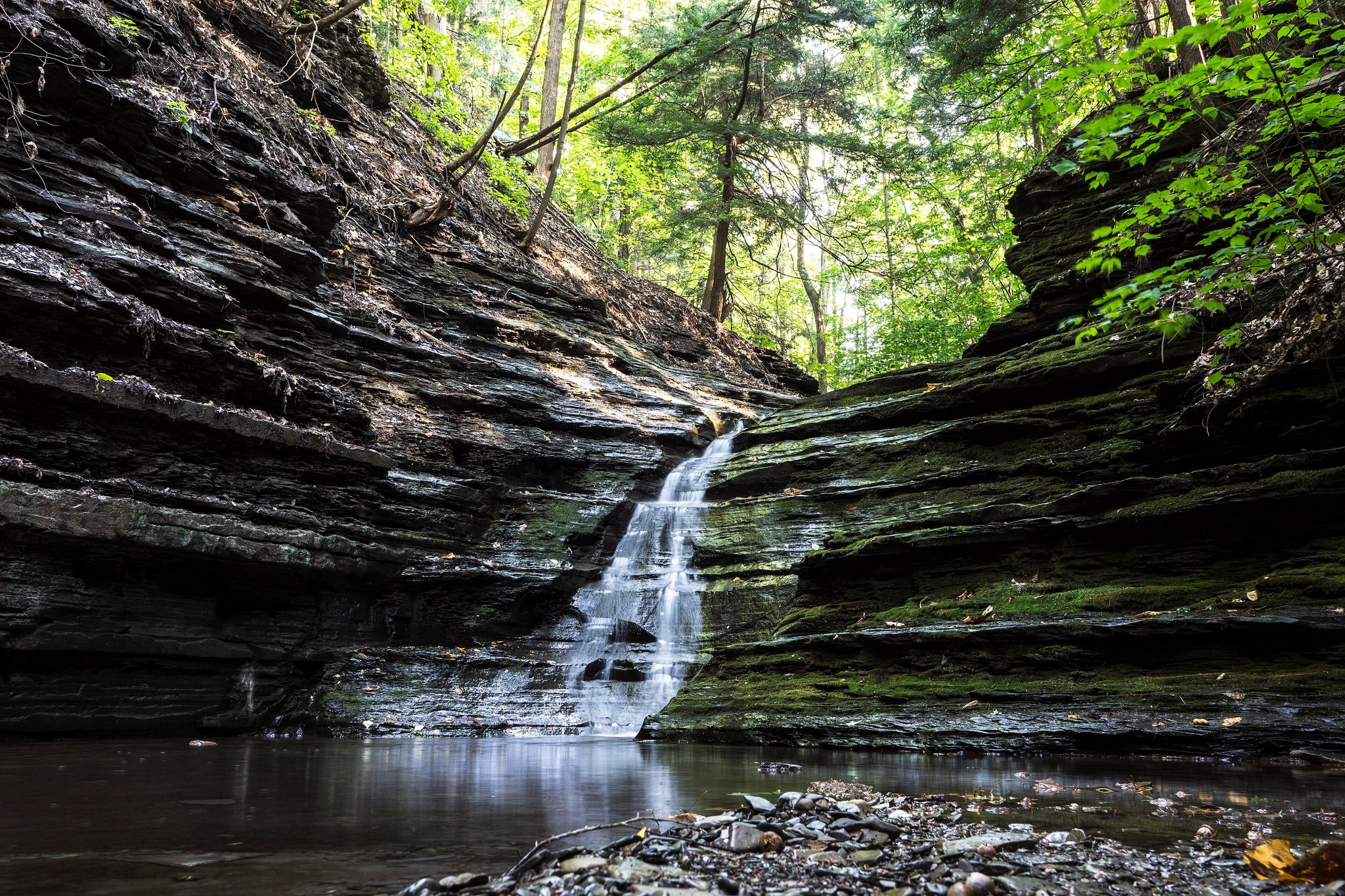 Waterfall in a shale gorge, full size