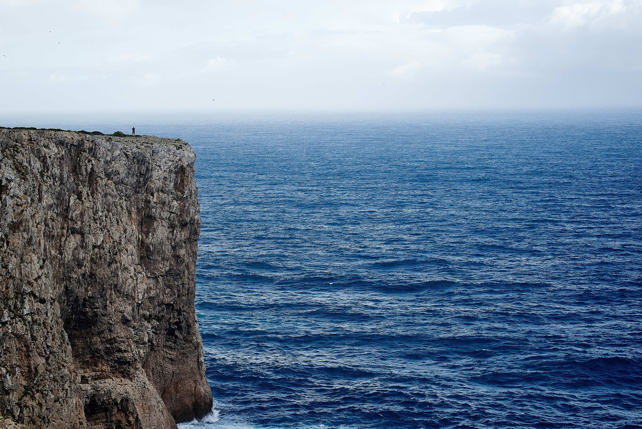 Sea cliff above a deep blue ocean, full size