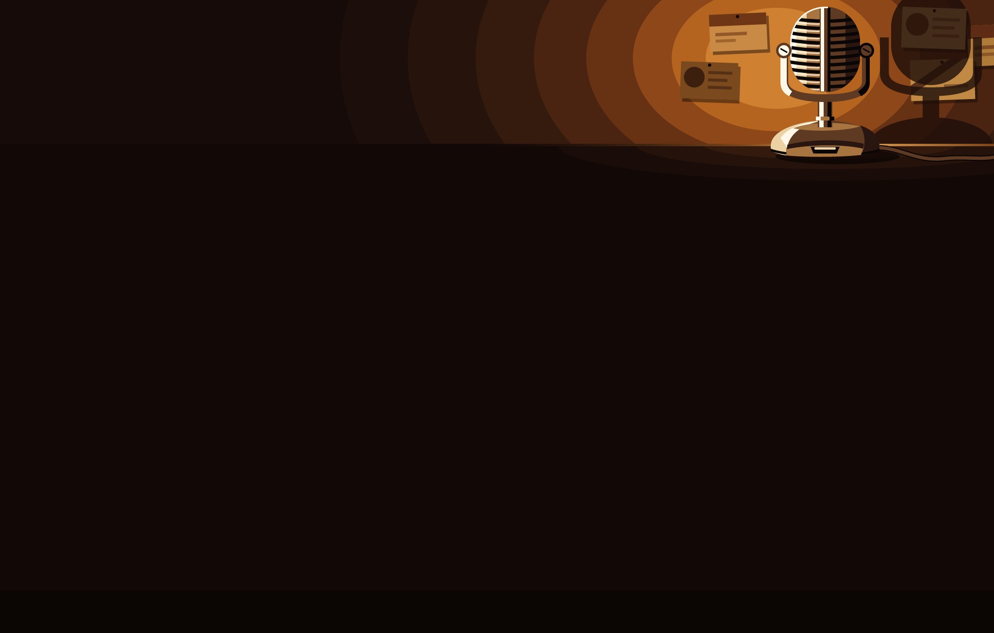 Chrome mic in a lamplit shack, full size