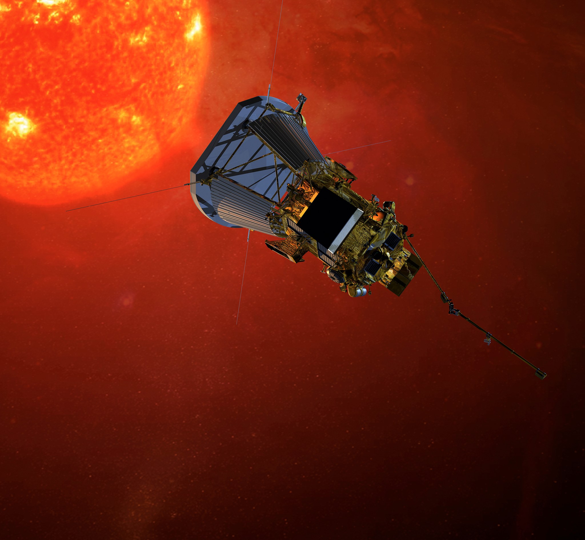 Spacecraft approaching the sun, full size